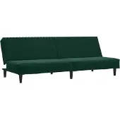 vidaXL 2-sits bäddsoffa Mörkgrön sammet 375928