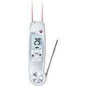 Testo 104-IR Instickstermometer (HACCP) Temperaturmätningsområde (intervall) -50 till 250 °C Sensortyp NTC HACCP-konform, Beröringsfri IR-mätning