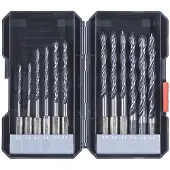 Kwb 108830 Trä-spiralborr-set 12 delar 3 mm, 4 mm, 5 mm, 6 mm, 7 mm, 8 mm Snabbchuck, Tandkrans Chuck 12 st