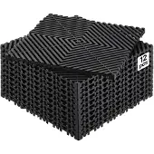 Vevor Sammankopplande Dräneringsmatta, 30 x 30 cm modulär sammankopplande kudde, 12 st. skarvmattor, halkfria svarta PP-dräneringsgolvplattor och duschmatta, för garage, trädgård, kök och utomhusbruk