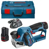 Bosch Batteridriven hyvel GHO 12V-20; 12 V; 2x3,0 Ah batt.