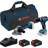 Bosch Gsb 18v-65+gws18v-8+2x4.0ah+gal+bag Elektriskt Verktygssats