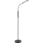 QAZQA Modern golvlampa svart inkl. LED 3-stegs dimbar uppladdningsbar - Statler