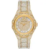 Michael Kors MK7398 Raquel Three Hand Crystals Gold Ladies Watch
