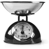 Melissa Retro köksvåg | Analog | Metallhölje | Avtagbar skål | Max. 5 kg | 25 grams steg | Svart