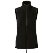 Premier Kvinnor/Damer Artisan Fleece Gilet (Svart/brun)
