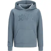 Jack & Jones Hoodie - JjeCorp - Blue Mirage/BIG Tonal - - 12 år (152) - Hoodie