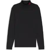 HUGO Slim-fit T-shirt in cotton with logo mock neckline