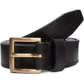 Tommy Hilfiger Logo Square Buckle Leather Belt