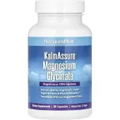 NaturesPlus Kalmassure, Magnesiumglycinat, 90 kapslar (70 mg per kapsel)
