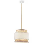 LUCE Design Hänglampa Gazebo, dimbar, Creme / bärnsten, Vardagsrum / matsal, Trä, Pendellampa