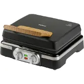 Domo WAFFELEISEN - INKY BLACK Våffeljärn Kontrolljus, Non-stick-beläggning, steglös temperaturregulator, Timerfunktion Svart