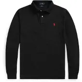 Ralph Lauren för män. 710681126037 Långärmad piképolotröja med smal passform svart (M), Casual, Bomull, Lång ärm