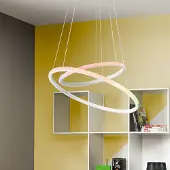 LUCE Design Pendellampa Axis, Vitt / opal, Vardagsrum / matsal, Metall, Modern