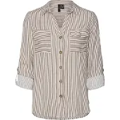 Vero Moda Blus 'Bumpy' ljusbrun / vit