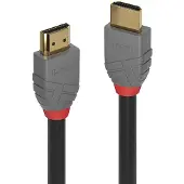Lindy HDMI Anslutningskabel HDMI-A-kontakt, HDMI-A-kontakt 7.50 m Antracit, Svart, Röd 36966 guldpläterad kontakt HDMI-kabel