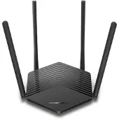 Mercusys MR60X, Wi-Fi 6 (802.11ax), Dual-band (2,4 GHz / 5 GHz), Nätverksansluten (Ethernet), Svart, Bordsrouter