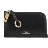 Ralph Lauren för kvinnor. 427P04988002 Polo ID-korthållare i läder med svart dragkedja (OSFA), Casual, Hud