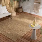 FRAAI Jute utomhusmatta | Daisy Lines flerfärgad hos Volero | 200x290 cm | Polypropen | Enfärgad | Rektangulär | Plattvävd