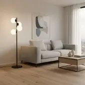 Opviq Golvlampa Faze , Svart, Vardagsrum / matsal, Metall, Golvlampa