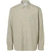 Selected Skjorta 'SLHRLXLARRY' mörkbeige / svart