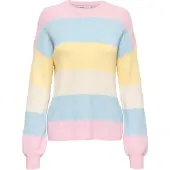 ONLY Tröja 'ONLAtia' ljusbeige / ljusblå / pastellgul / rosa