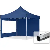TOOLPORT 3x3m snabbtält, Professional aluminium, med sidodelar (panoramafönster), blå
