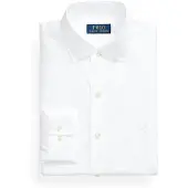 Ralph Lauren för män. 712827063003 Custom Fit poplinskjorta vit (39.5), Casual, Bomull, Klassisk, Lång ärm