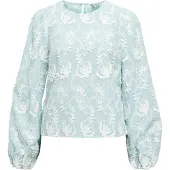 Object Blus 'OBJMya' pastellblå / vit