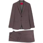 HUGO Extra-slim-fit suit in wool-blend poplin