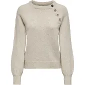 ONLY Tröjor ONLEMMA LS BUTTON ONECK KNT kvinnor - Beige - EU S