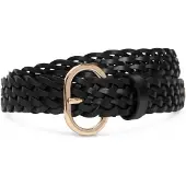 Tommy Hilfiger Chic Oval Buckle Braided Leather Belt