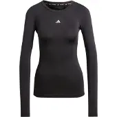 Adidas Funktionstopp 'TECHFIT Long Sleeve Training' svart / vit
