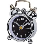 Hama 00186394, Mekanisk väckarklocka, Svart, Silver, Krom, Analog, Batteri, LR1130
