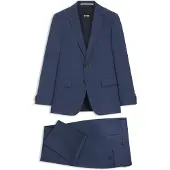 BOSS Two-piece slim-fit suit in micro-patterned stretch cloth
