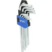 BRILLIANT TOOLS BT044009 Vinkelskruvmejselset T 10, T 15, T 20, T 25, T 27, T 30, T 40, T 45, T 50 9 delar