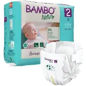 Bambo Nature Babyblöja, tejpblöja, miljömärkt, , 2, 3-6 kg - (6 förpackningar x 30 st.)