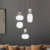 VIOKEF Pendellampa Gemma, Multifärgad, Vardagsrum / matsal, Glas