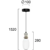 VIOKEF Pendellampa Gemma, Multifärgad, Vardagsrum / matsal, Glas