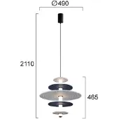 VIOKEF Pendellampa Azul, Aluminium / grå / zink, Vardagsrum / matsal, Syntetmaterial
