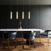 VIOKEF Pendellampa Dereck, Aluminium / grå / zink, Vardagsrum / matsal, Glas
