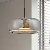 VIOKEF Glas pendellampa Deco, Aluminium / grå / zink, Vardagsrum / matsal, Glas, Pendellampa