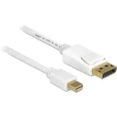DeLOCK Mini-DisplayPort / DisplayPort Adapterkabel Mini DisplayPort-kontakt, DisplayPort-kontakt 7.00 m Vit 83485 guldpläterad kontakt DisplayPort-kabel