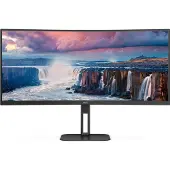 AOC V5 CU34V5C - LED-skärm - böjd - 34 - 3440 x 1440 WQHD @ 100 Hz - VA - 300 cd/m² - 3000:1 - 1 ms - HDMI, DisplayPort, USB-C - högtalare - Svart