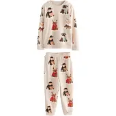 Next Pyjamas nude / mörkbrun / mint / röd