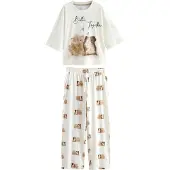 Next Pyjamas beige / kräm / brun