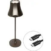 QAZQA Retro bordslampa mörk brons laddningsbar IP44 - Granny