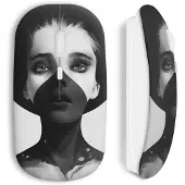 CAPACHEAP Souris Sans Fil Girl black and white