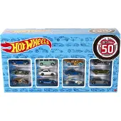 Hot Wheels Set med 50 Leksaksbilar & Lastbilar i Skala 1:64, Förpackade Fordon (Stilar Kan Variera)