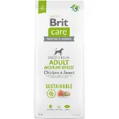Brit Care Sustainable Adult Medium Breed med kyckling och insekter 12 kg